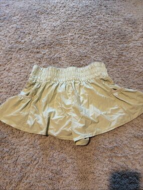 Free People Pale Sage Athletic Flared Shorts